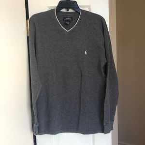 POLO RALPH LAUREN LONG SLEEVE THERMAL V NECK SHIRT SZ-L EXCELLENT CONDITION!!😍